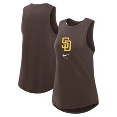 San Diego Padres Women's Legacy Icon High Neck Dri-FIT Tank Top - Brown | Nike