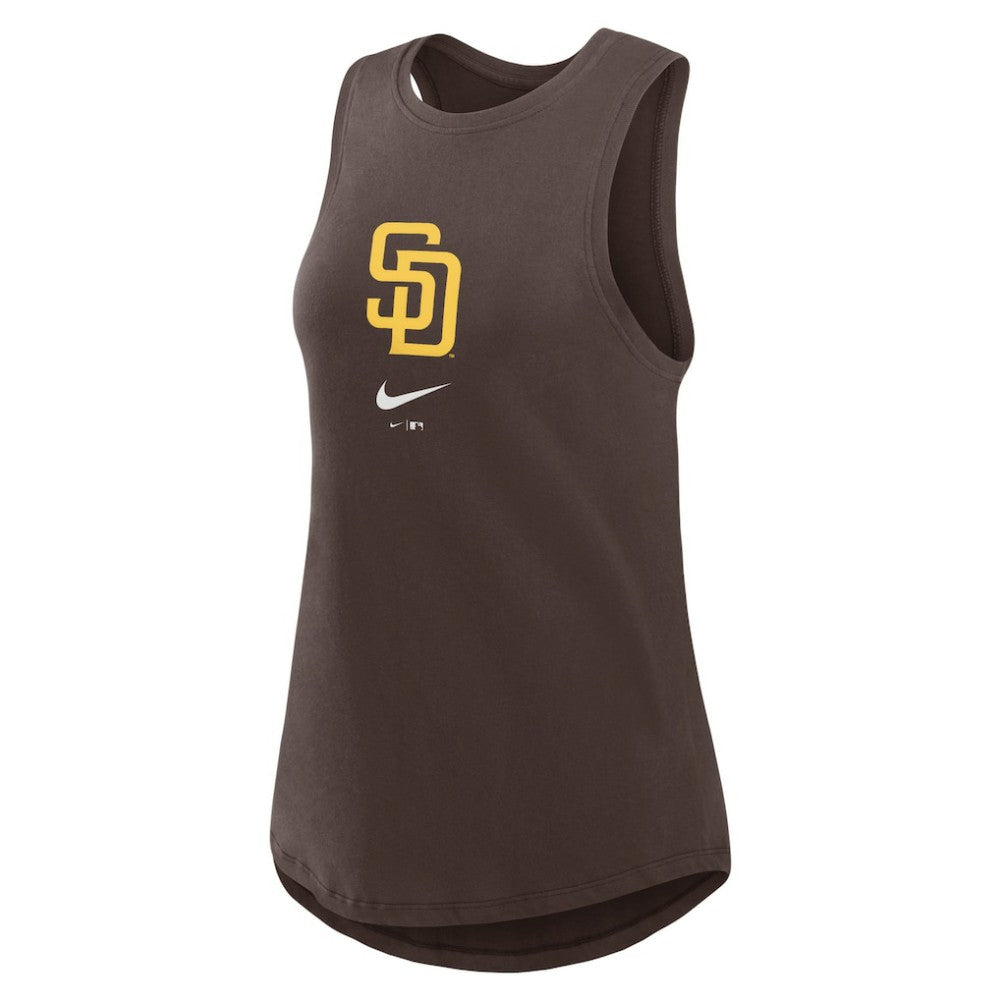 San Diego Padres Women's Legacy Icon High Neck Dri-FIT Tank Top - Brown | Nike
