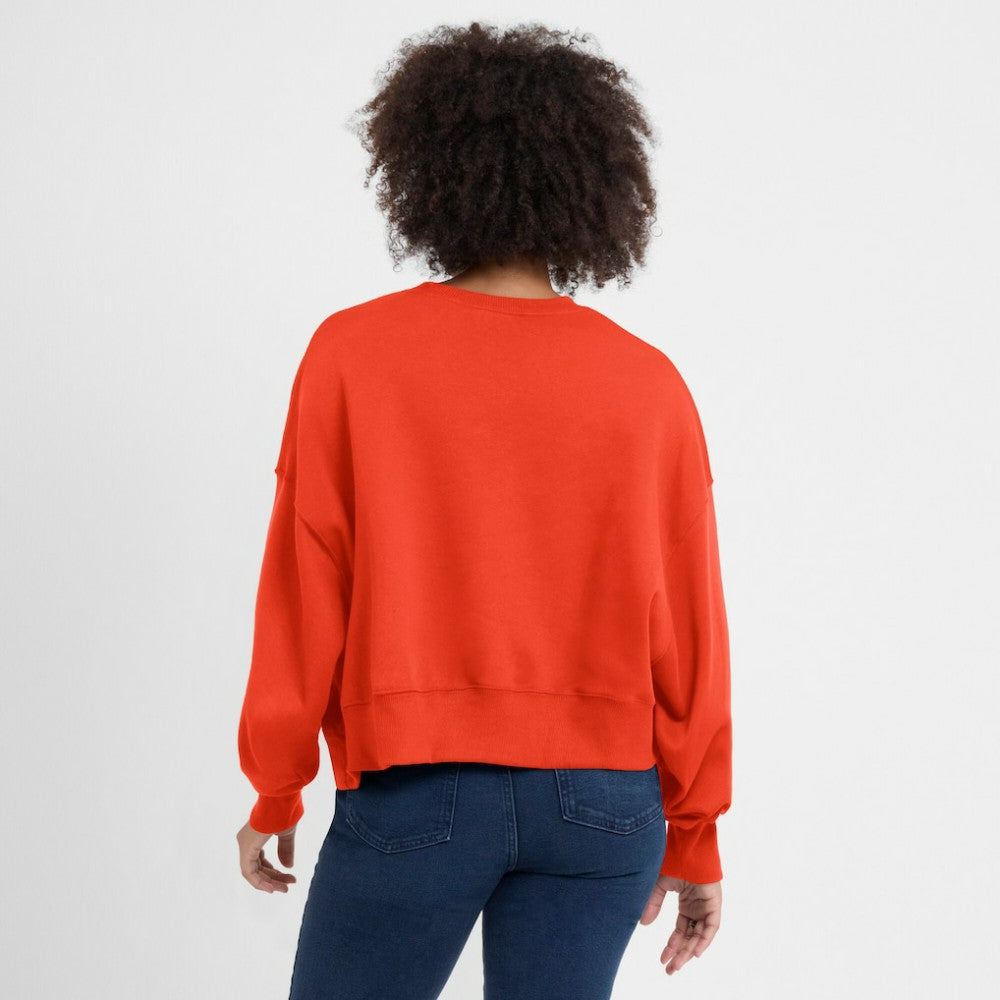 Houston Astros Women's Oversized Cropped Pullover Sweatshirt - Orange | Nike