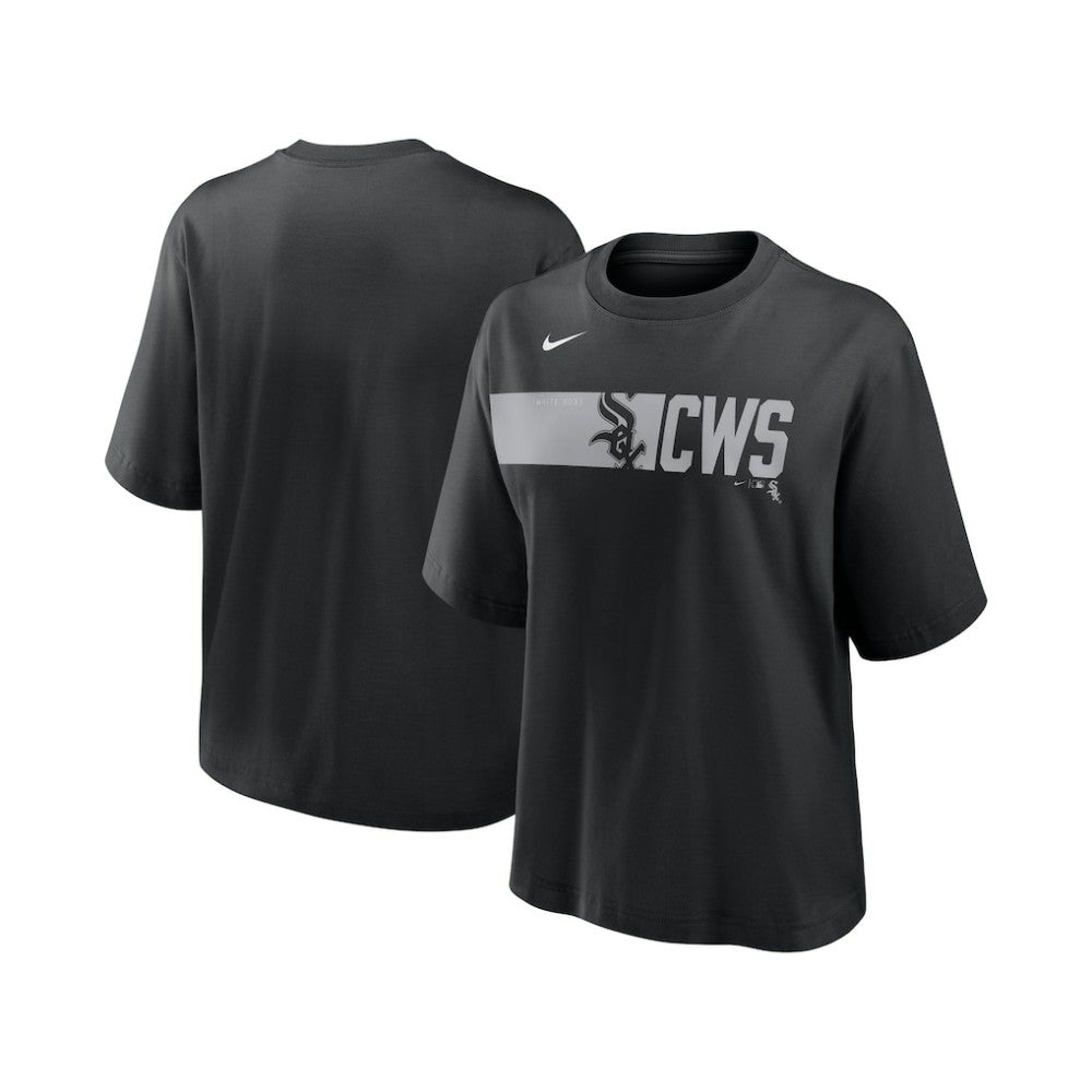 Chicago White Sox Women's Knockout Boxy T-Shirt - Black | Nike