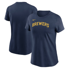 Milwaukee Brewers Women's Wordmark T-Shirt - Navy | Nike