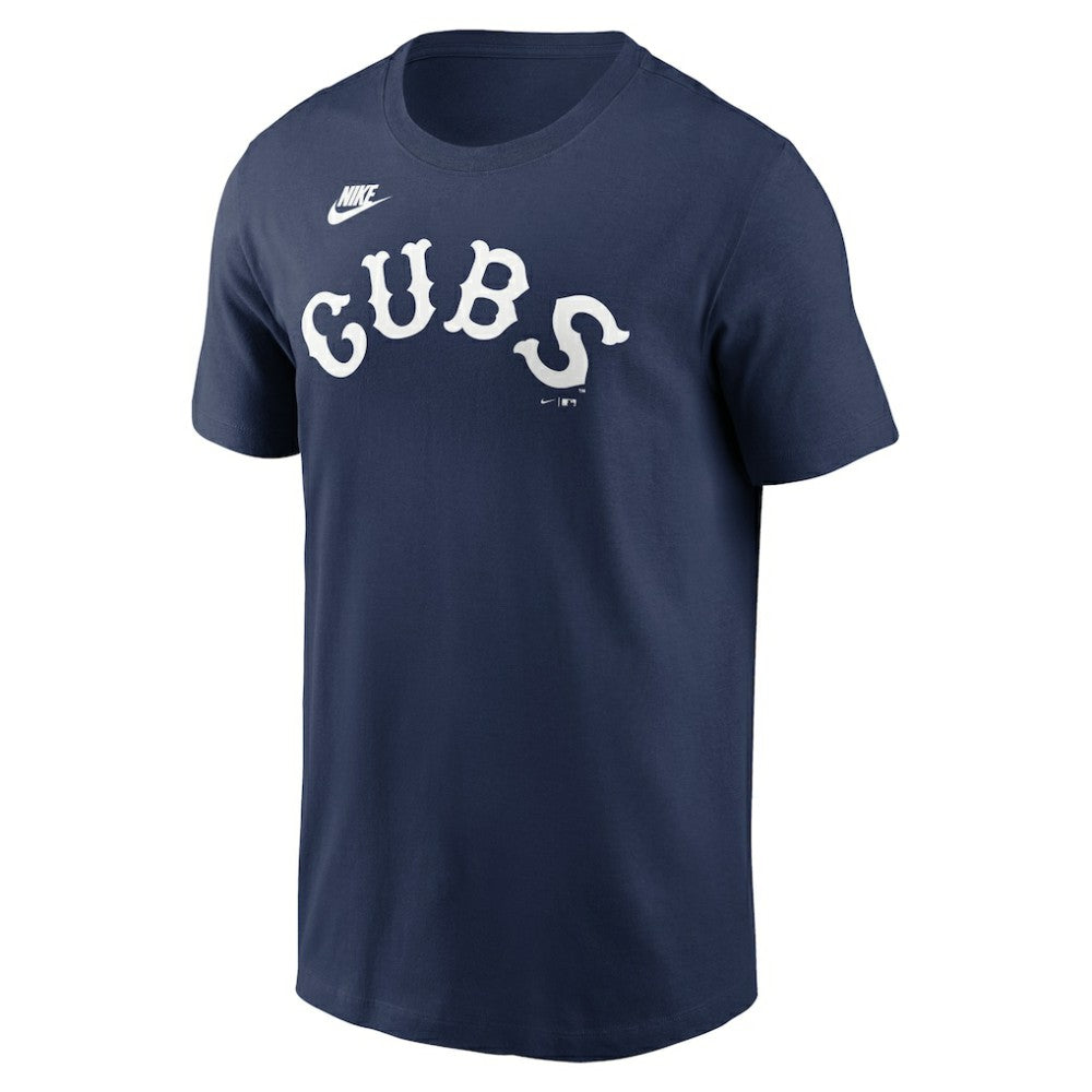 Chicago Cubs Cooperstown Collection Wordmark T-Shirt - Navy | Nike