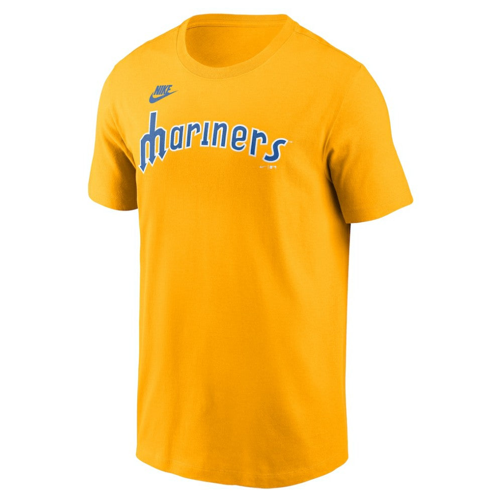 Seattle Mariners Cooperstown Collection Wordmark T-Shirt - Gold | Nike