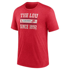 St. Louis Cardinals Cooperstown Collection Local Stack Tri-Blend T-Shirt - Heather Red | Nike