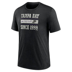 Tampa Bay Rays Cooperstown Collection Local Stack Tri-Blend T-Shirt - Heather Black | Nike