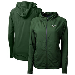 Philadelphia Eagles Cutter & Buck Women's Gridiron Classics Logo Adapt Eco Knit Hybrid Recycled Full-Zip Hoodie - Hunter Green sale