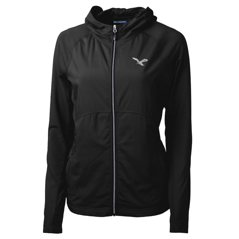 Philadelphia Eagles Cutter & Buck Women's Gridiron Classics Logo Adapt Eco Knit Hybrid Recycled Full-Zip Hoodie - Black discount