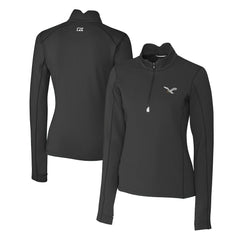 Philadelphia Eagles Cutter & Buck Women's Gridiron Classics Logo DryTec Traverse Stretch Quarter-Zip Pullover Top - Black discount