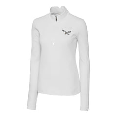 Philadelphia Eagles Cutter & Buck Women's Gridiron Classics Logo DryTec Traverse Stretch Quarter-Zip Pullover Top - White on sale