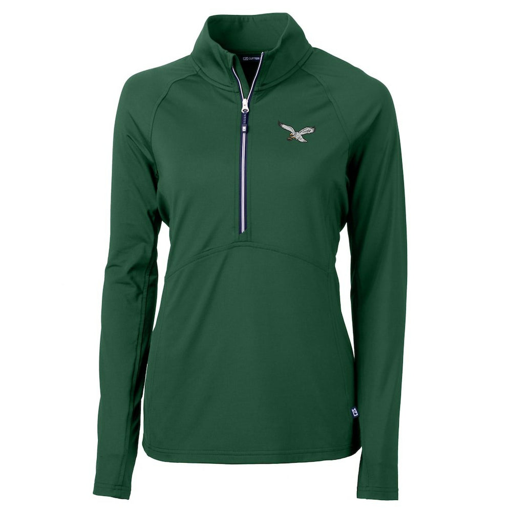 Philadelphia Eagles Cutter & Buck Women's Gridiron Classics Logo Adapt Eco Knit Stretch Recycled Half-Zip Pullover Top - Green sale
