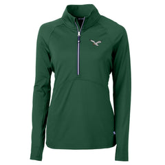 Philadelphia Eagles Cutter & Buck Women's Gridiron Classics Logo Adapt Eco Knit Stretch Recycled Half-Zip Pullover Top - Green sale