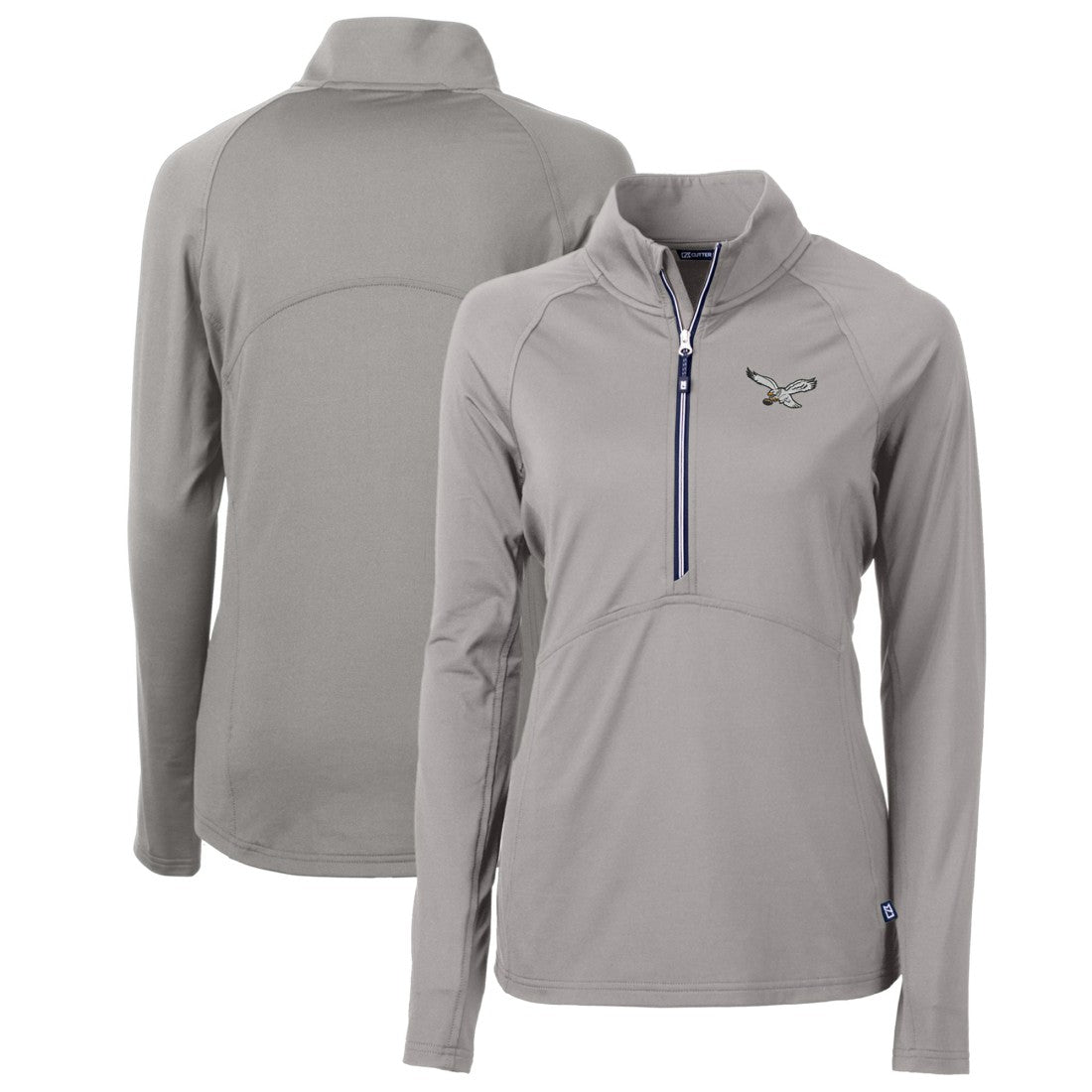 Philadelphia Eagles Cutter & Buck Women's Gridiron Classics Logo Adapt Eco Knit Stretch Recycled Half-Zip Pullover Top - Gray online