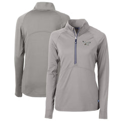 Philadelphia Eagles Cutter & Buck Women's Gridiron Classics Logo Adapt Eco Knit Stretch Recycled Half-Zip Pullover Top - Gray online