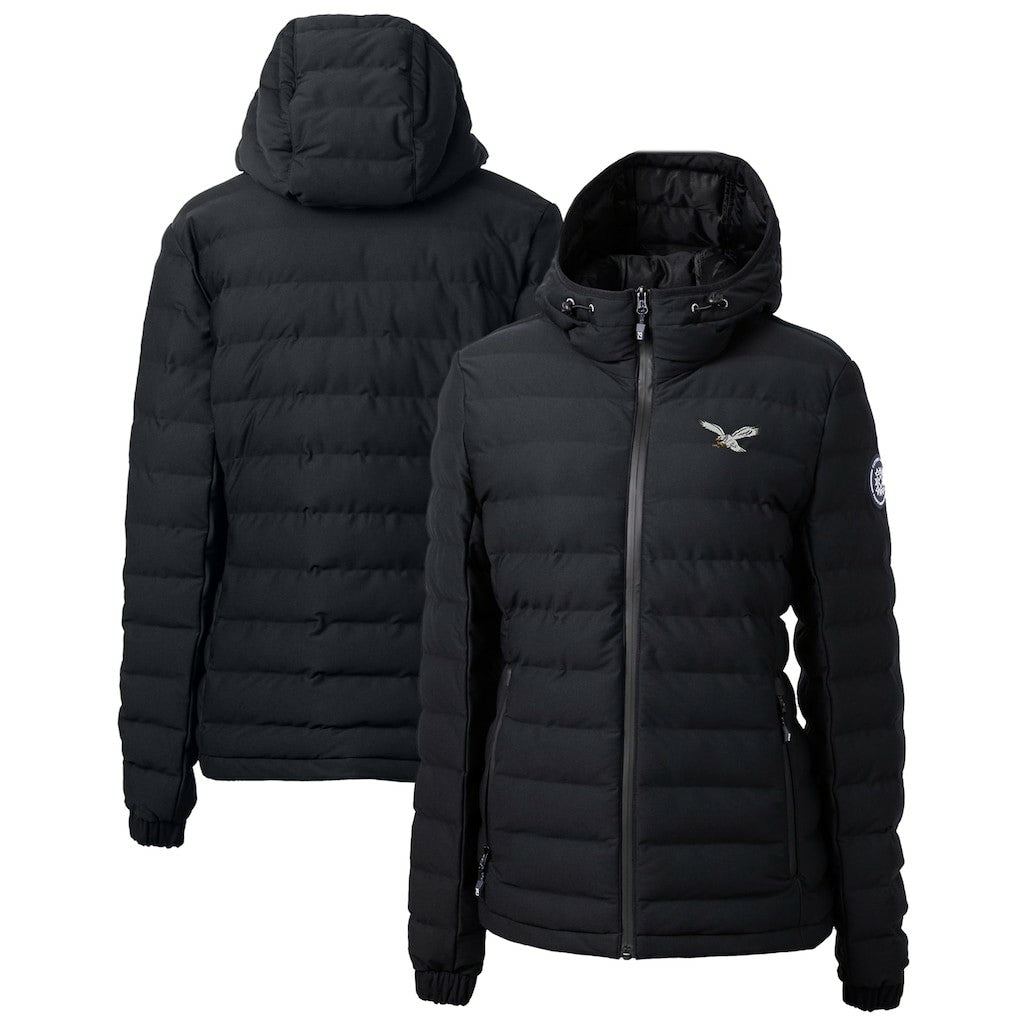 Philadelphia Eagles Cutter & Buck Women's Gridiron Classics Logo Mission Ridge Repreve Eco Insulated Full-Zip Puffer Jacket - Black for sale