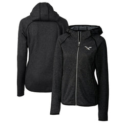 Philadelphia Eagles Cutter & Buck Women's Gridiron Classics Logo Mainsail Sweater-Knit Full-Zip Hoodie - Heather Charcoal cheap