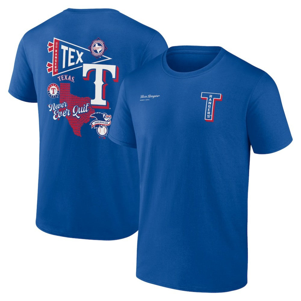Texas Rangers Split Zone T-Shirt - Royal