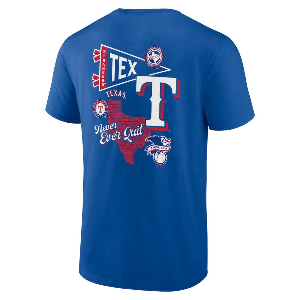 Texas Rangers Split Zone T-Shirt - Royal