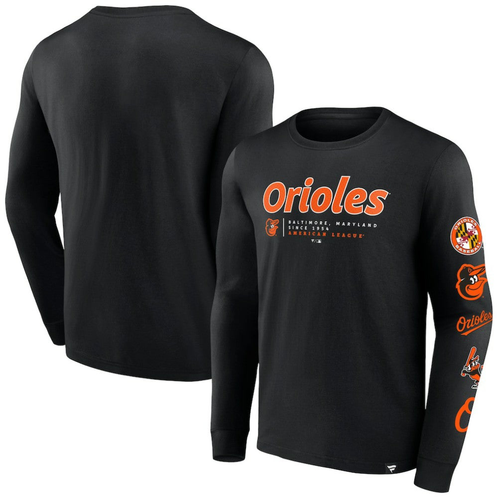 Baltimore Orioles Strike the Goal Long Sleeve T-Shirt - Black