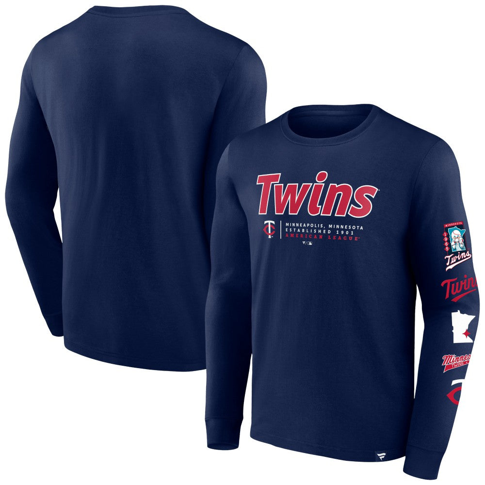 Minnesota Twins Strike the Goal Long Sleeve T-Shirt - Navy