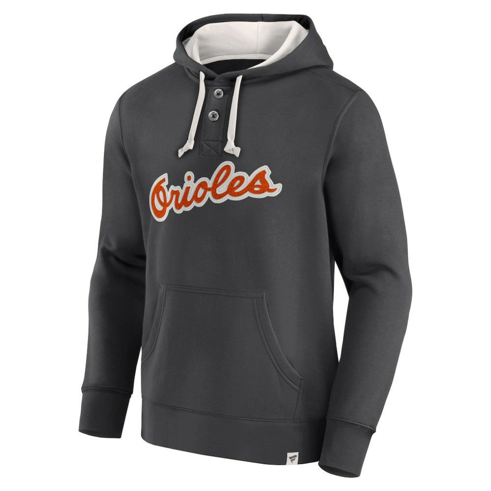 Baltimore Orioles Black Plan for Adversity Henley Fleece Pullover Hoodie