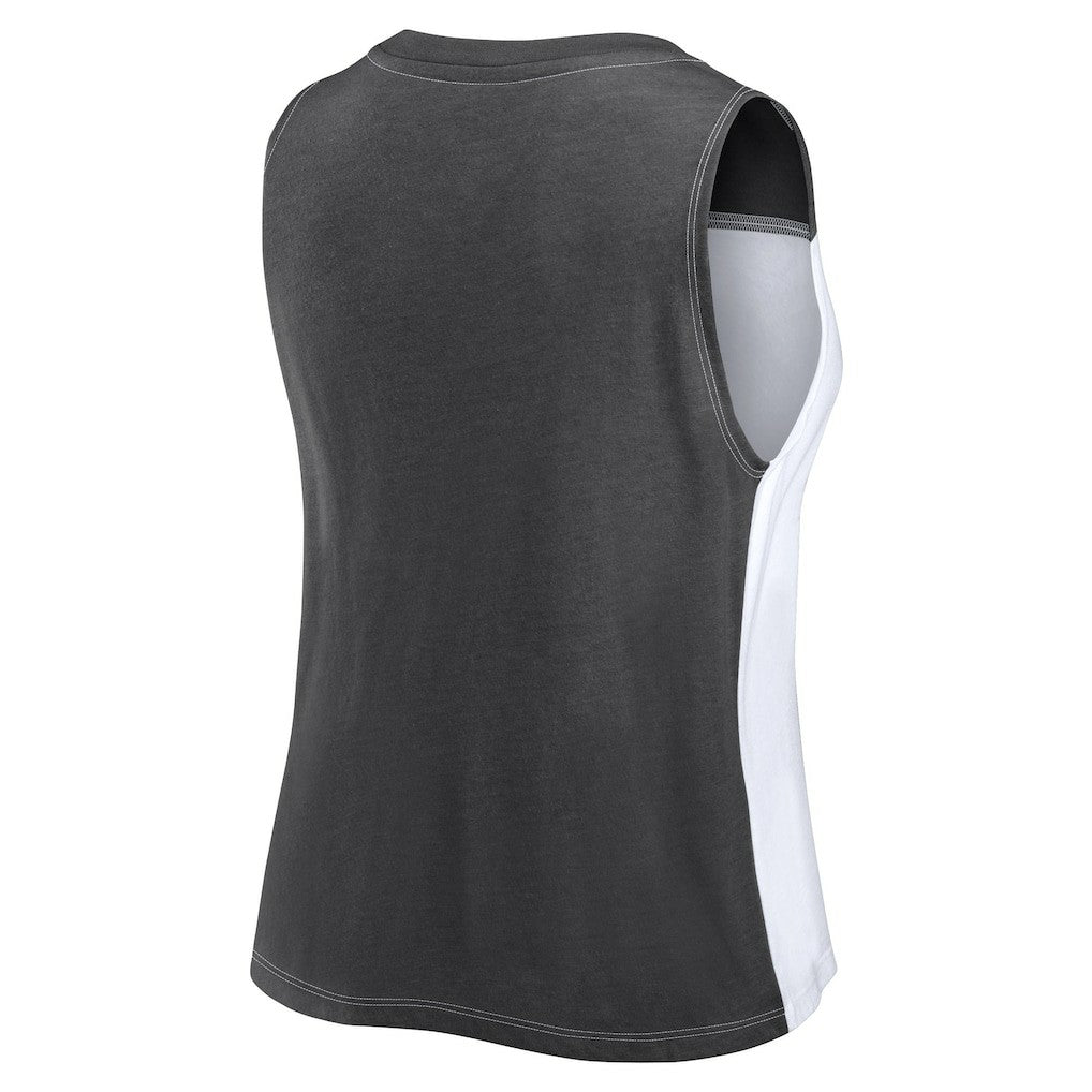 New Orleans Saints FanaticsWomen's Script Color Block Tank Top - Black/White sale