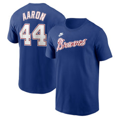 Hank Aaron Atlanta Braves Cooperstown Collection Fuse Name & Number T-Shirt - Royal | Nike