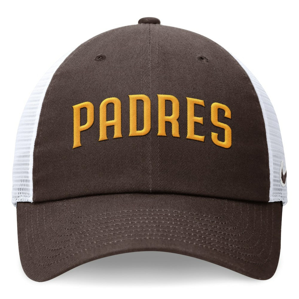 San Diego Padres Wordmark Adjustable Trucker Hat - Brown | Nike