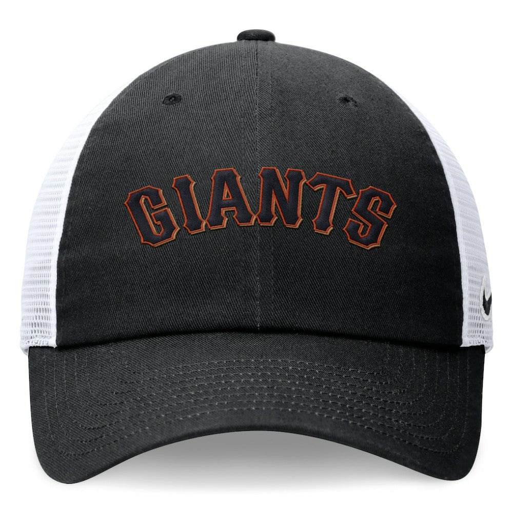 San Francisco Giants Wordmark Adjustable Trucker Hat - Black | Nike