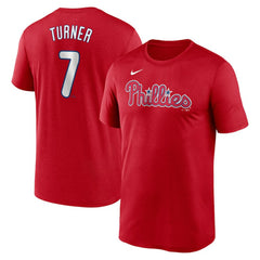 Trea Turner Philadelphia Phillies Legend Name & Number Performance T-Shirt - Red | Nike