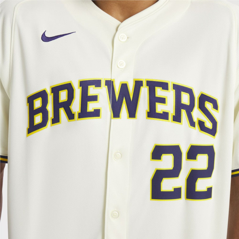 Christian Yelich Milwaukee Brewers Home Limited Player Jersey - Cream | Nike