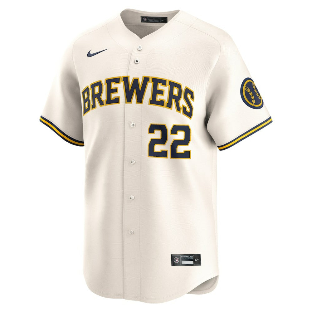 Christian Yelich Milwaukee Brewers Home Limited Player Jersey - Cream | Nike