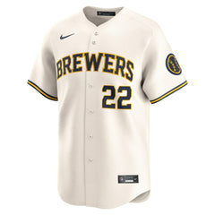 Christian Yelich Milwaukee Brewers Home Limited Player Jersey - Cream | Nike
