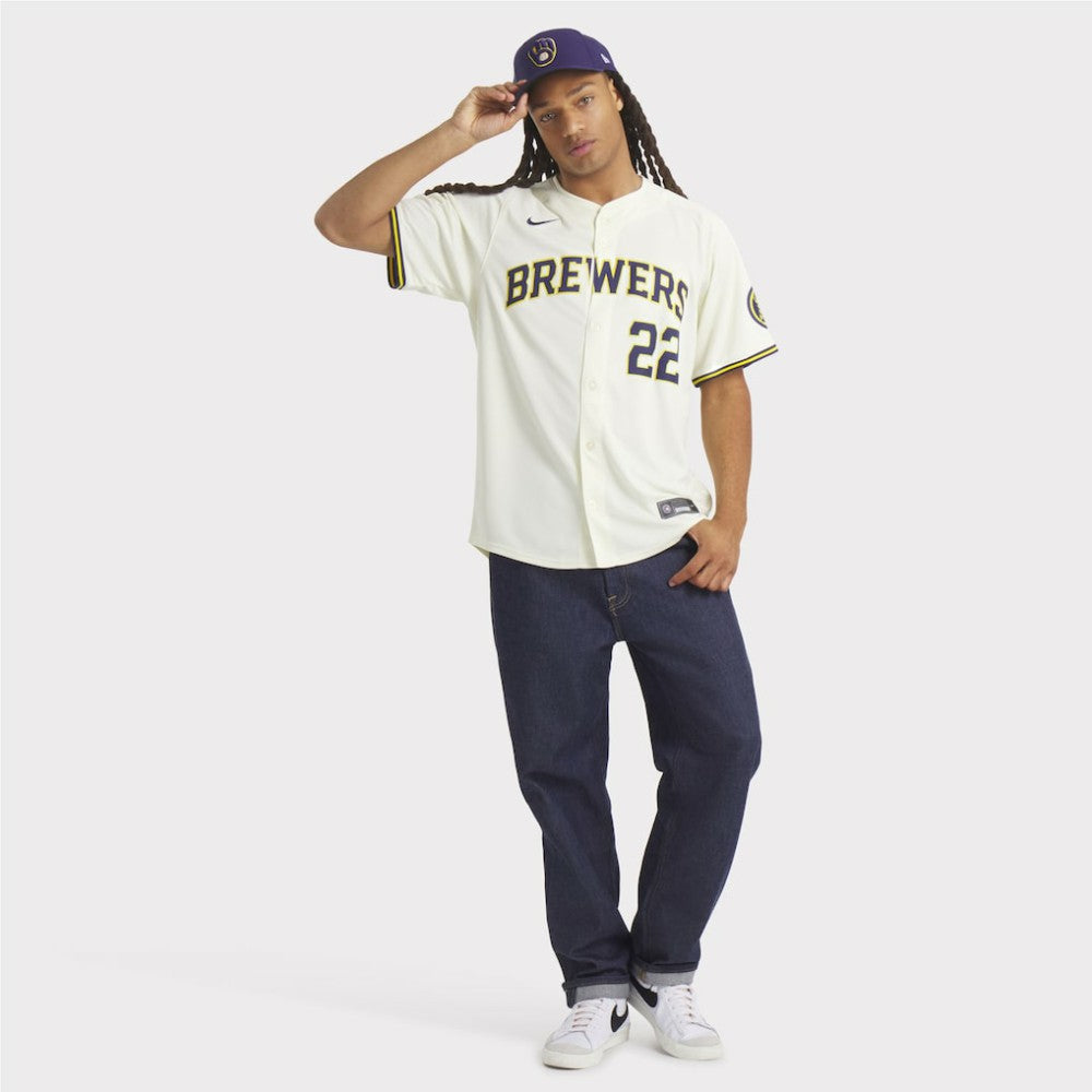 Christian Yelich Milwaukee Brewers Home Limited Player Jersey - Cream | Nike