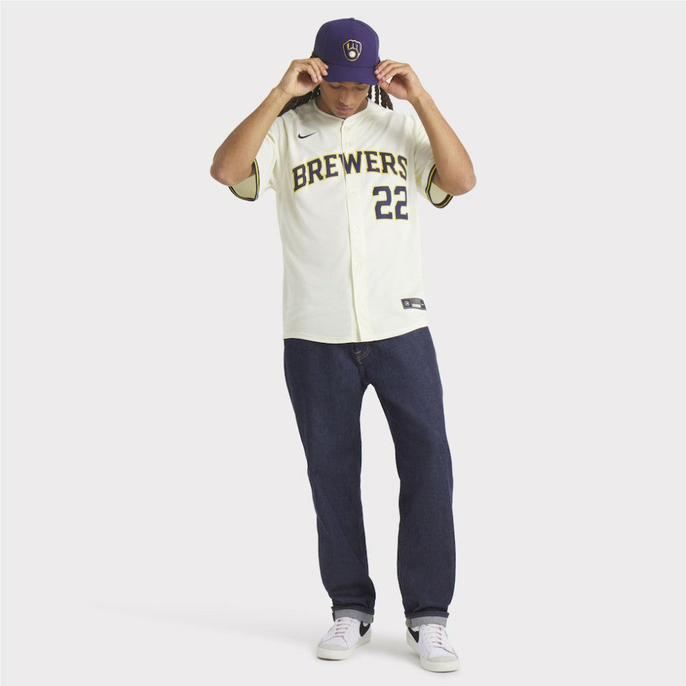 Christian Yelich Milwaukee Brewers Home Limited Player Jersey - Cream | Nike