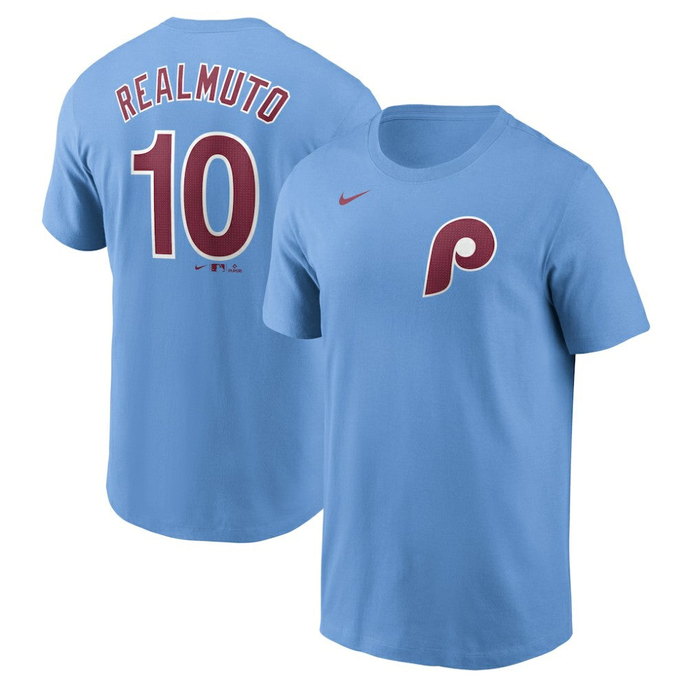 J.T. Realmuto Philadelphia Phillies Fuse Name & Number T-Shirt - Light Blue | Nike