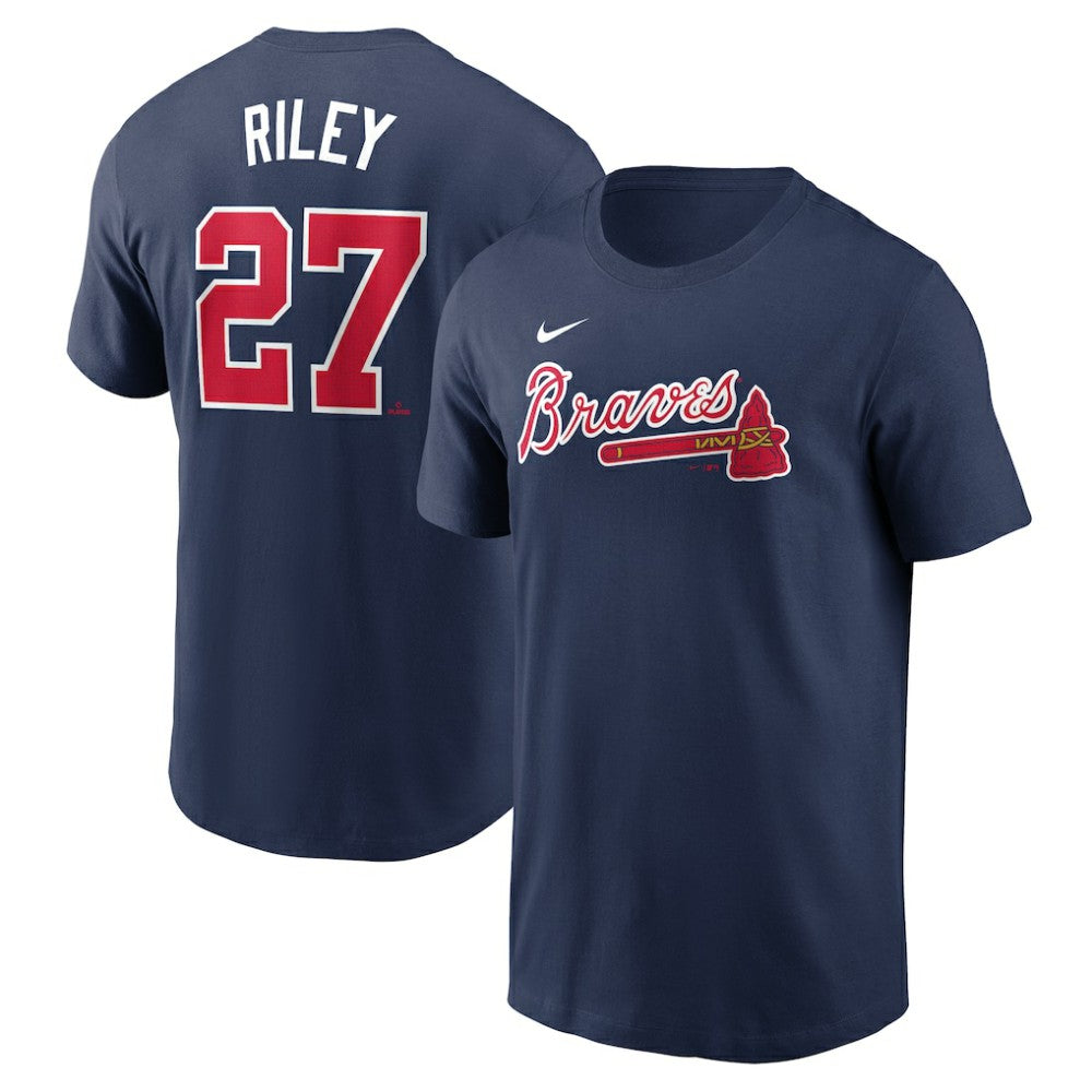 Austin Riley Atlanta Braves Fuse Name & Number T-Shirt - Navy | Nike