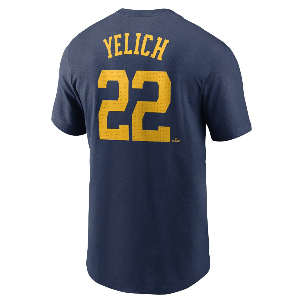 Christian Yelich Milwaukee Brewers Fuse Name & Number T-Shirt - Navy | Nike