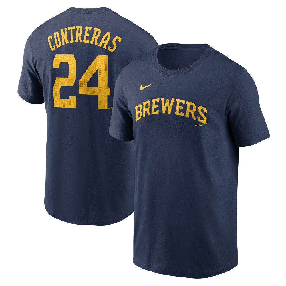 William Contreras Milwaukee Brewers Fuse Name & Number T-Shirt - Navy | Nike