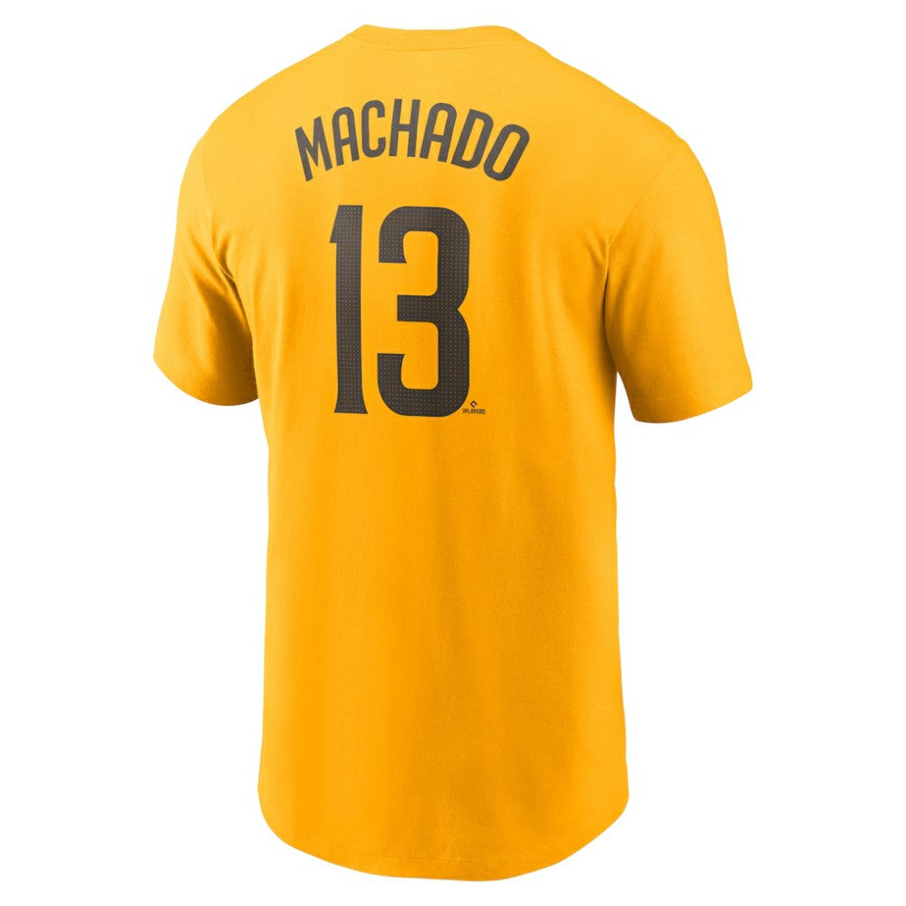 Manny Machado San Diego Padres Fuse Name & Number T-Shirt - Gold | Nike