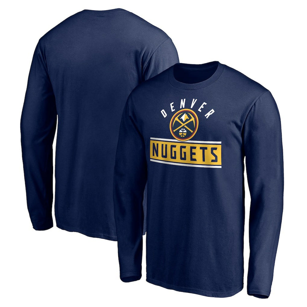 Denver Nuggets Team Arch Knockout Long Sleeve T-Shirt sale - Navy for sale