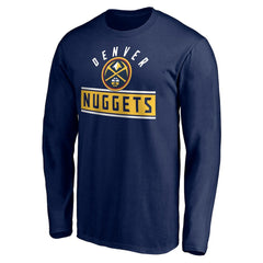 Denver Nuggets Team Arch Knockout Long Sleeve T-Shirt sale - Navy for sale