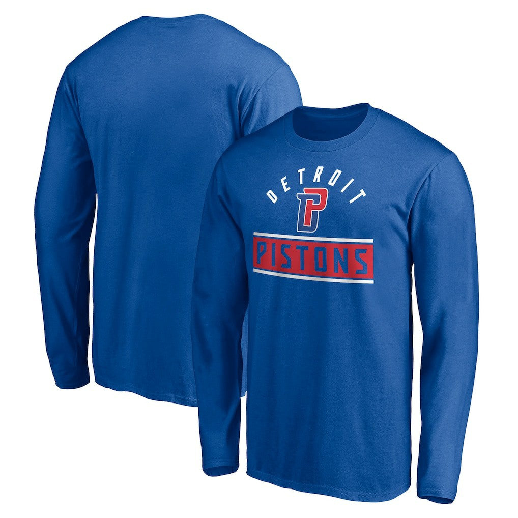 Detroit Pistons Team Arch Knockout Long Sleeve T-Shirt sale - Blue shop