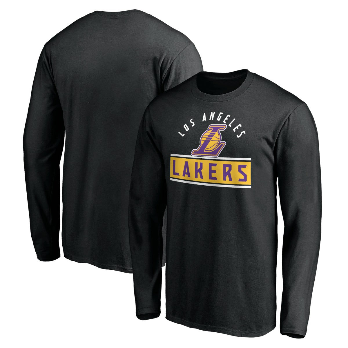 Los Angeles Lakers Team Arch Knockout Long Sleeve T-Shirt - Black for sale