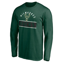 Milwaukee Bucks Team Arch Knockout Long Sleeve T-Shirt - Hunter Green shop