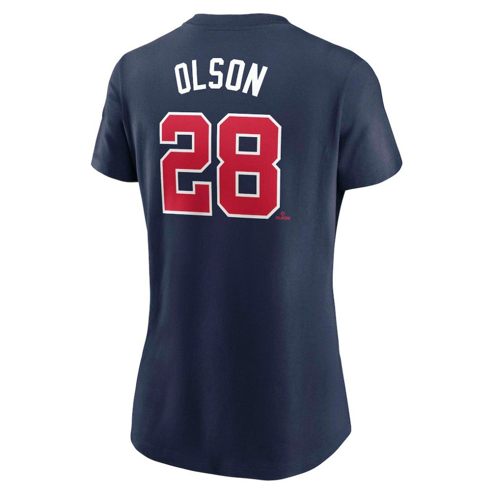 Matt Olson Atlanta Braves Women's Cooperstown Collection Fuse Name & Number T-Shirt - Navy | Nike
