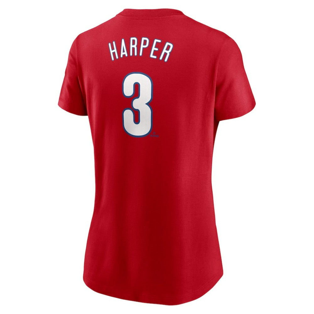 Bryce Harper Philadelphia Phillies Women's Cooperstown Collection Fuse Name & Number T-Shirt - Red | Nike