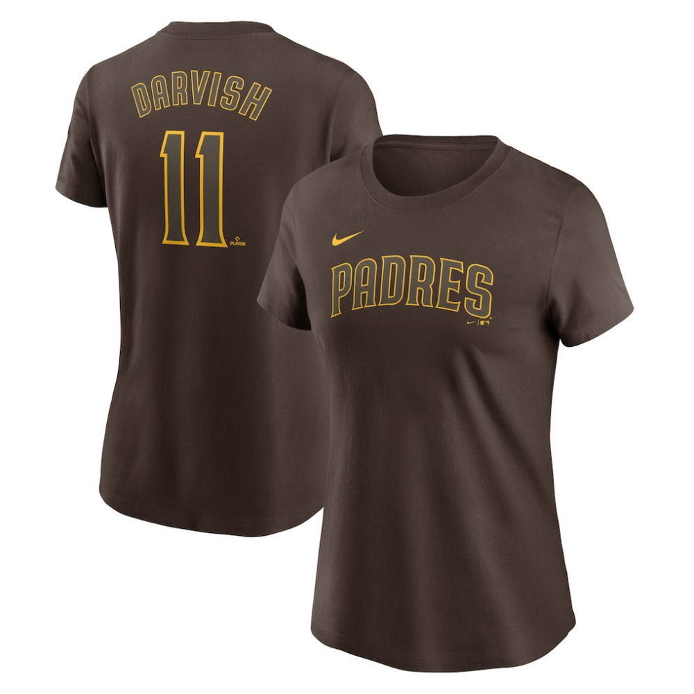 Yu Darvish San Diego Padres Women's Cooperstown Collection Fuse Name & Number T-Shirt - Brown | Nike