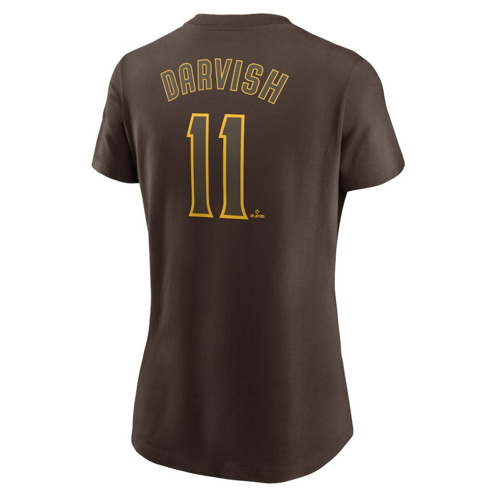 Yu Darvish San Diego Padres Women's Cooperstown Collection Fuse Name & Number T-Shirt - Brown | Nike
