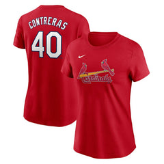 Willson Contreras St. Louis Cardinals Women's Cooperstown Collection Fuse Name & Number T-Shirt - Red | Nike