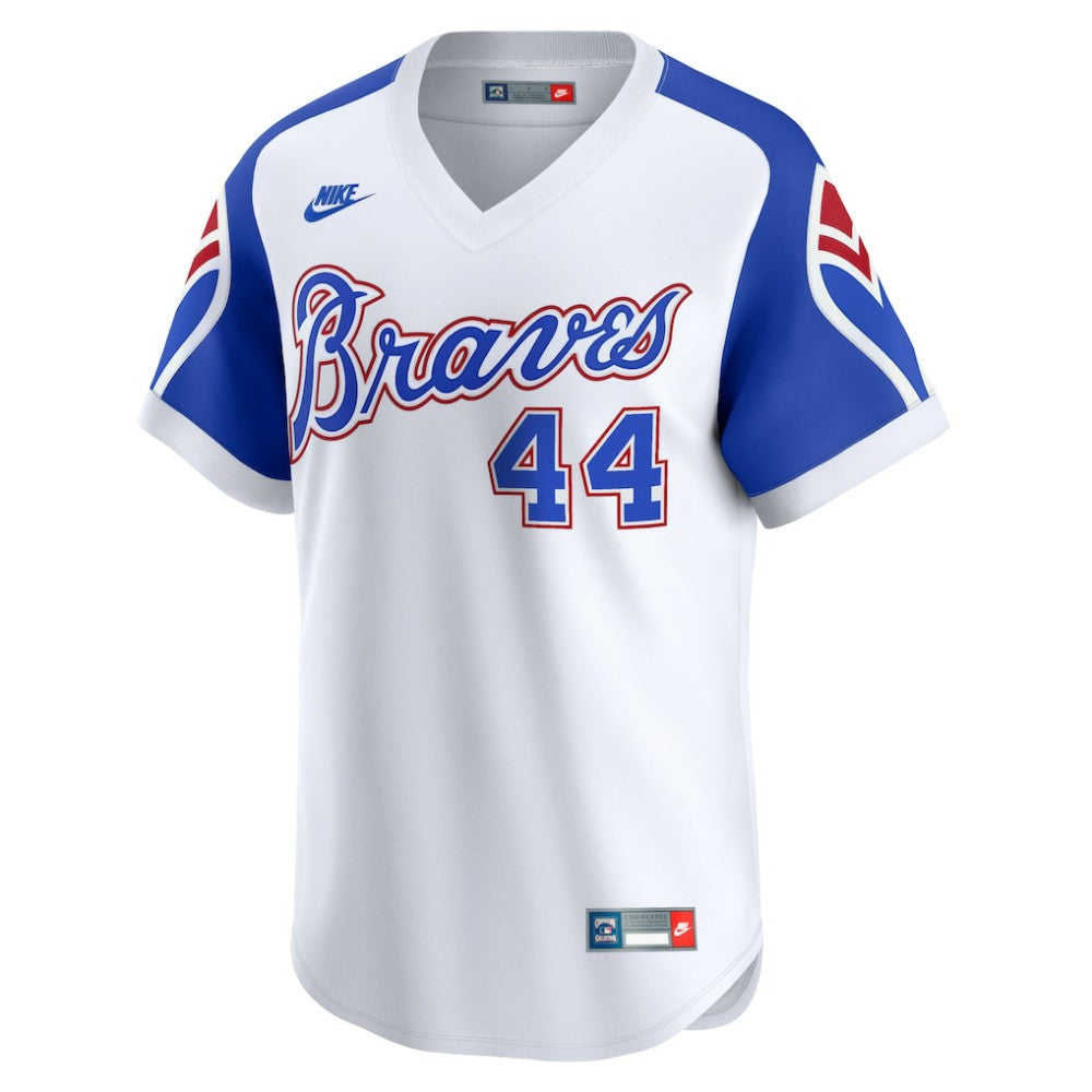 Hank Aaron Atlanta Braves Throwback Cooperstown Limited Jersey - White | Nike
